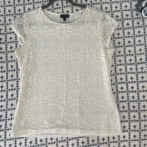 Limited size large off white lace top